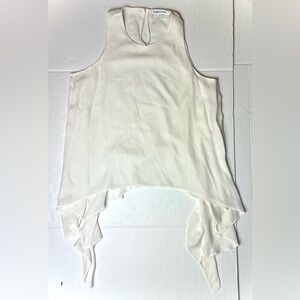 Elizabeth And James White Silk Sleeveless Top High Low Ivory Women’s Small Scoop